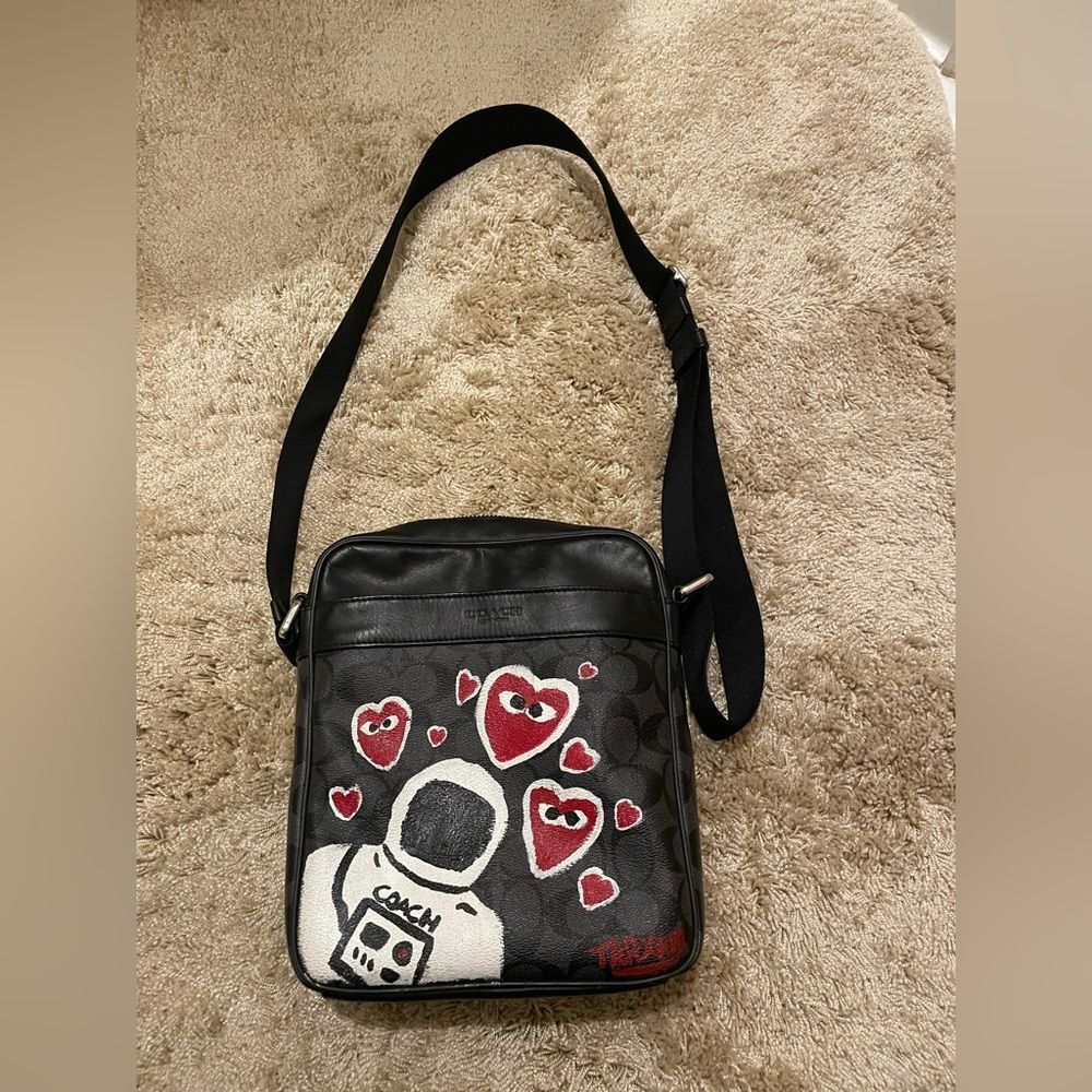Coach Shoulder Bag - Black Red White - Y2k Shoulder Pouch - Unisex Carry-On Bag